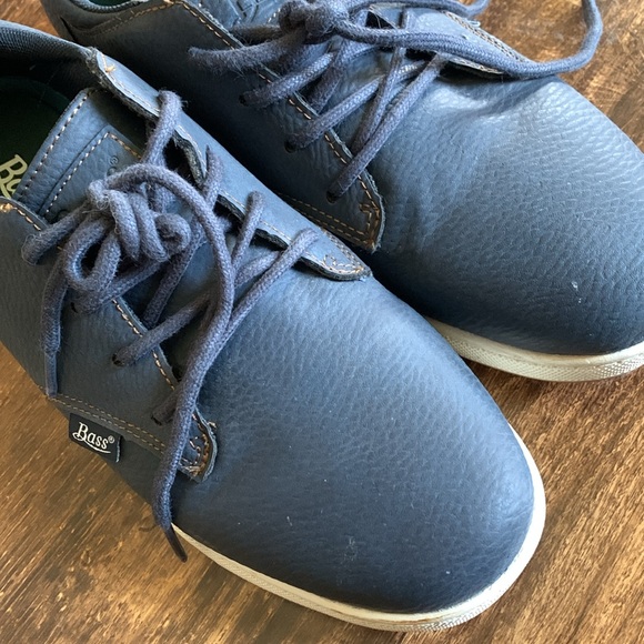 BASS MENS CASUAL OXFORD BLUE SHOES - Picture 2 of 6